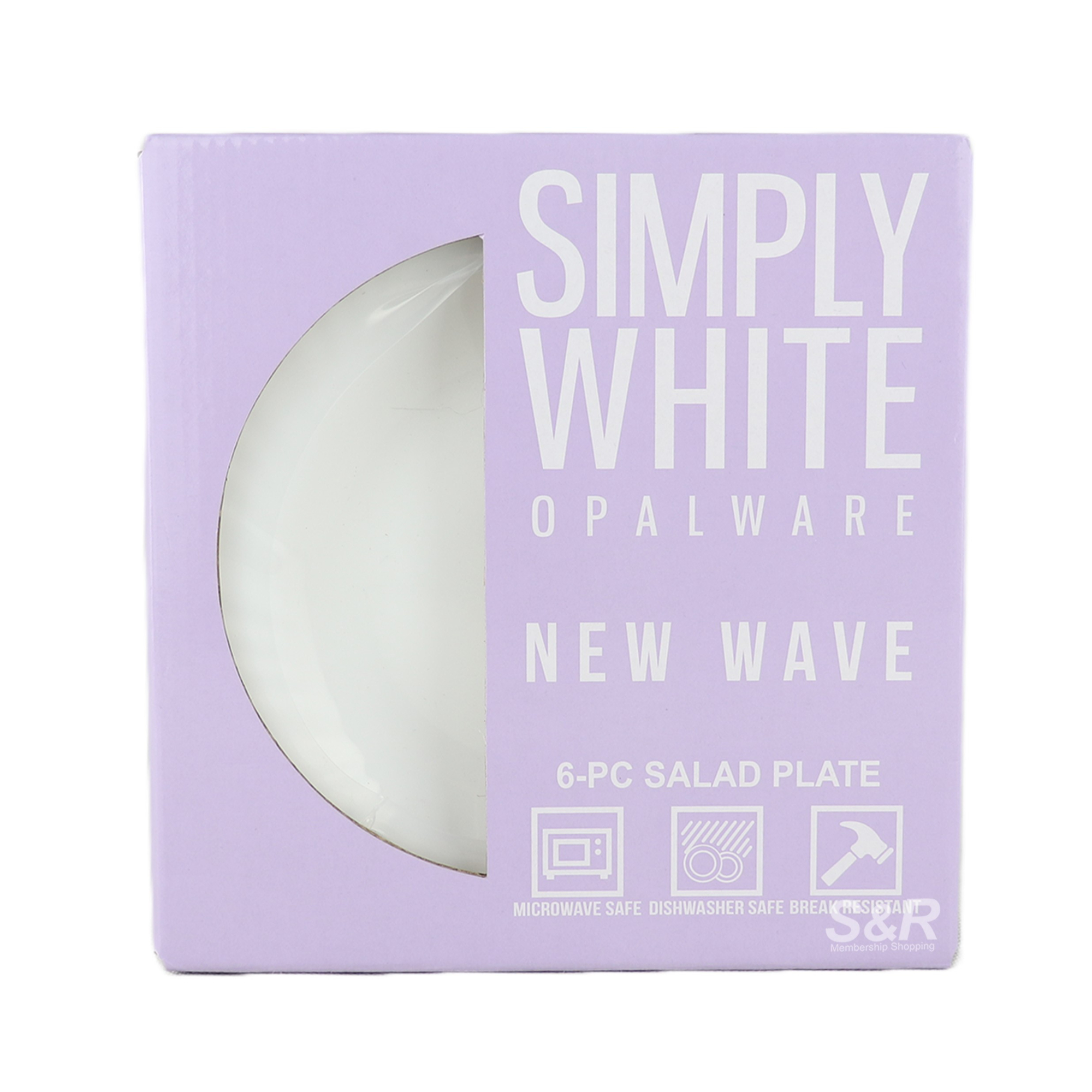 Simply White Opalware New Wave Salad Plate 6pcs